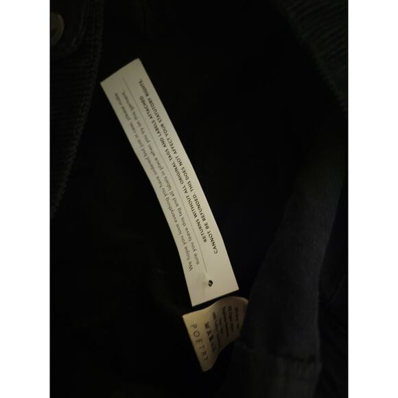 New w/Tag Poetry Women's Black Corduroy Hemp & Cotton Taper-Leg Trouser US 10 - Picture 9 of 9